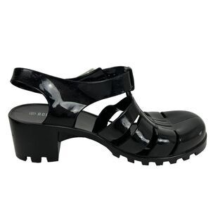 Rogue Helium jelly black sandals shoes 80s Y2K size 10